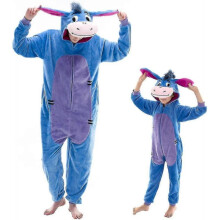 (XL,Donkey)Snug Fit Unisex Adult Onesie Pajamas, Flannel Cosplay Animal One Piece Halloween Costume Sleepwear Homewear