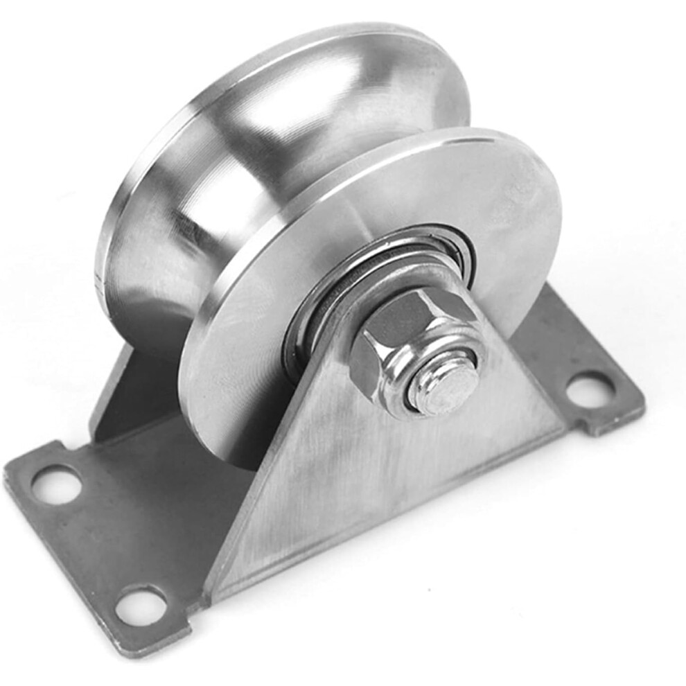 Pulleys For Wire Rope, Stainless Steel U-Type Groove Wheel Pulley For Sliding Gate Track, Durable Roller System 6447073347511