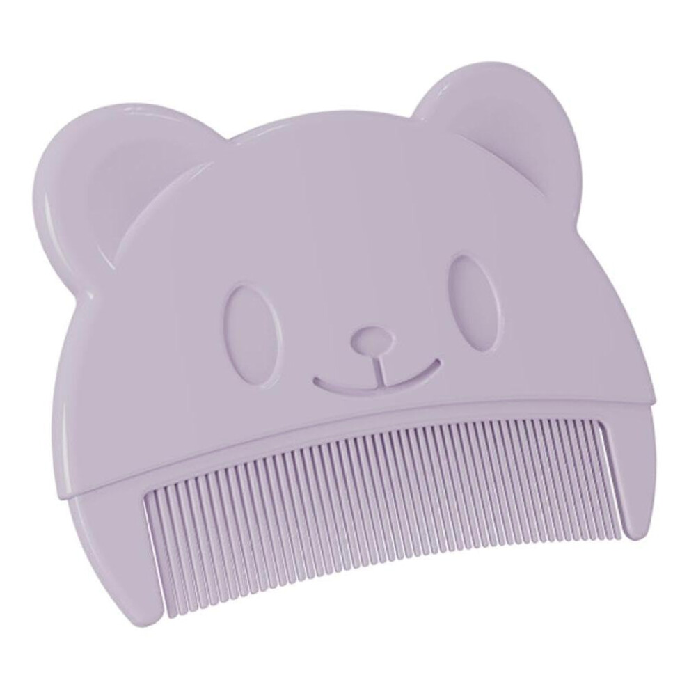 Baby Hair Comb For Toddlers And Infants - Soft Teeth Caps, Fetal Head Massage, Grooming Set For Boys And Girls Purple