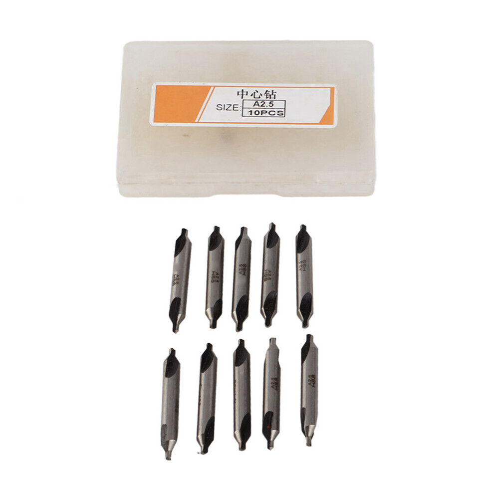 10Pcs Center Drill Bit Set High Speed Steel 4341