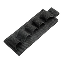 12GA Shotgun Bullet Pouch Tactical Carrier for Paintball Buttstock, Handgun Ammo Holder with 5 Shells Cartridge Storage