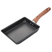 Tamagoyaki Pan Square Non-Stick Omelette Pan 7 Inch with Wooden Handle & Hanging Hole for Japanese Cooking