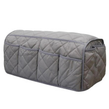 Sofa Armrest Organizer Waterproof Grey Couch Pocket with 5 Pockets for Magazines Remote Control and Sundries Storage
