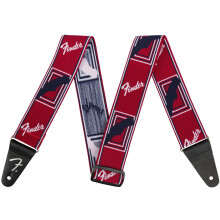 Tracolla per chitarra Fender Weighless con monogramma rosso/bianco/blu