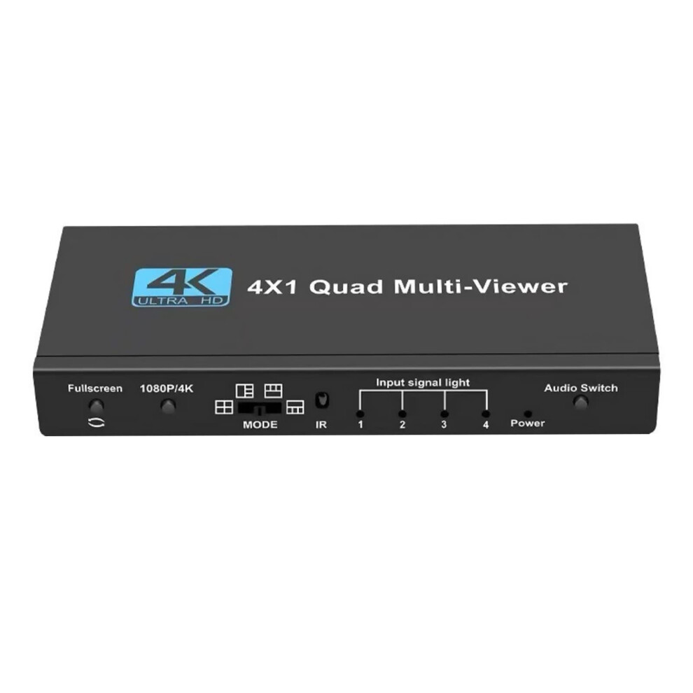 4X1 4K Hdmi Multi-Switcher With Seamless Ir Control, 4 Inputs 1 Output, 1080P Quad Multi-Viewer For Home Theater 6038364064202