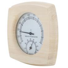 Holz Sauna Thermo-Hygrometer 13,5x13x2,5 cm für Badezimmer & Spa
