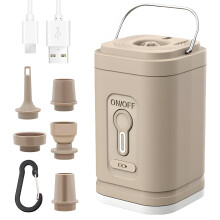 Portable Air Pump for Inflatables, Rechargeable Mini Air Pump with 5 Nozzles for Air Mattress, Pool Toys, and Camping