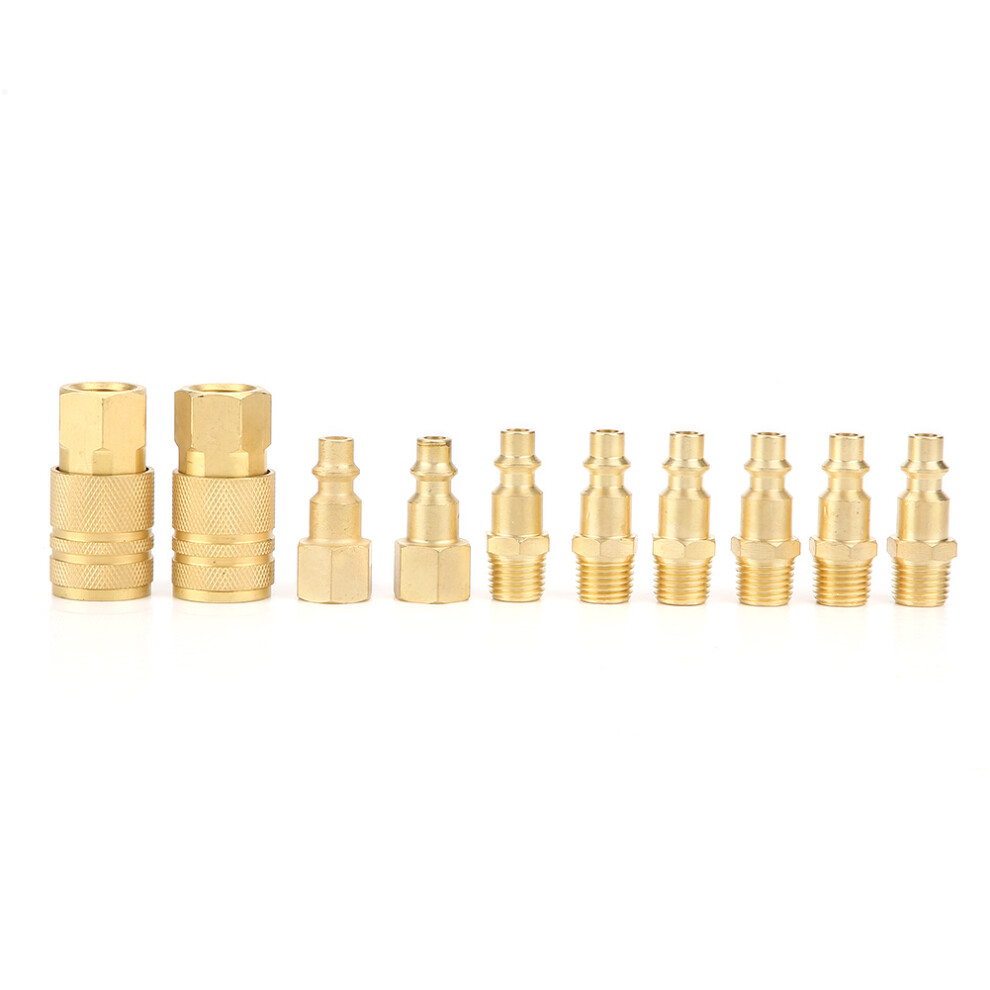 10Pcs 1/4" Npt Accessory Line Hose For Air Gold
