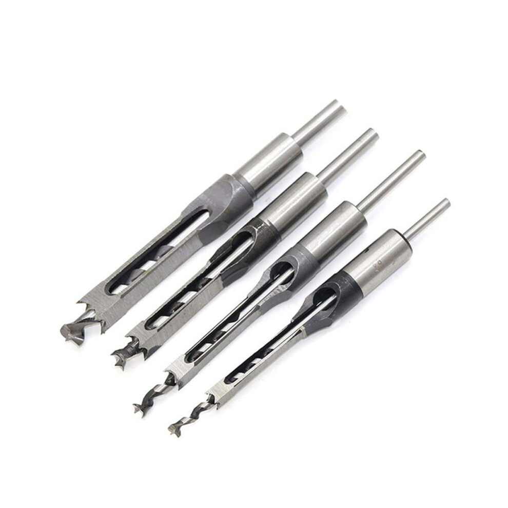 Hss Twist Drill Bits Set 4Pcs Square Auger Mortising Chisel 6.4Mm Woodworking Tools Kit For Square Holes 6038364064561