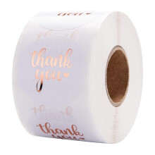 1.5 Inch Thank You Stickers Round Classy Font for Gift Bags and Boxes, Elegant Packaging Labels, 100 Count