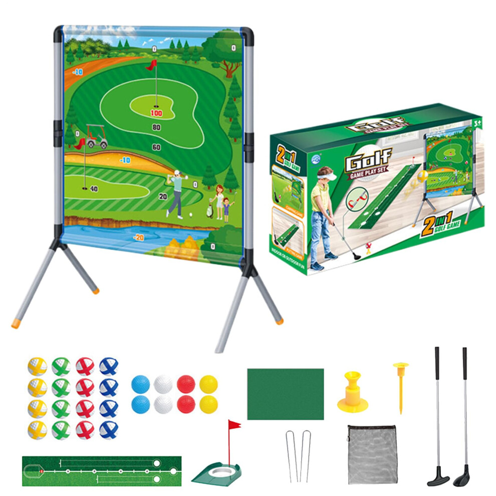 Golf Yard Game - Family Toss Game with Hitting Mat, Balls, Tees, and Putting Mat for Outdoor Training and Fun Activities