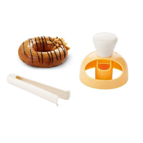 Donut Making Mold, Plastic DIY Doughnut Maker, 12-Cavity Pastry Bakeware Tool, Non-Stick Baking Mold