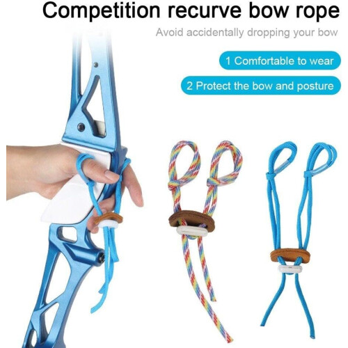 Thick Bow String Archery Bow Supplies Durable Finger Sling with Adjustable Elastic Strap for Improved Accuracy Style 1 1