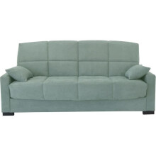 Clic clac 3 posti MEGAN 14 - Tessuto Soro verde mandorla - Con braccioli - Letto 130x190 cm - L223 x P96 x H103 cm