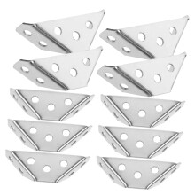 10Pcs Stainless Steel Corner Brackets Heavy Duty Trapezium Angle Brackets for Right Angle Support with Screws Included