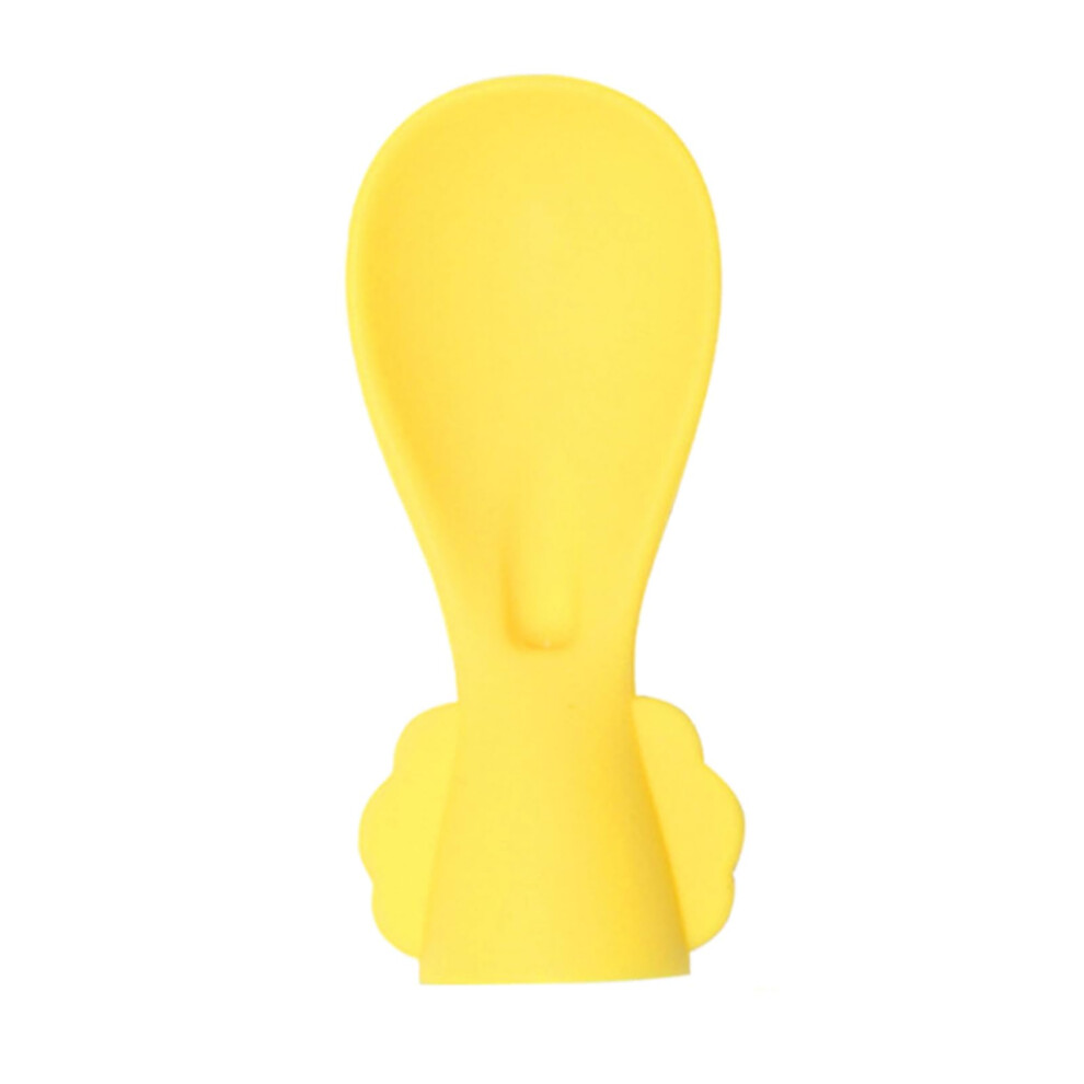 Silicone Baby Food Spoon Set For Weaning - Reusable Feeding Spoon For Fruit & Vegetable Puree, Color Yellow