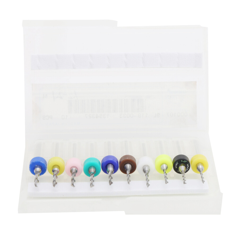 10Pcs Micro Drill Bit Set Cemented Carbide