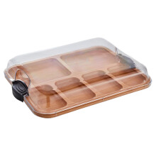 Cheese Board with Lid, Wooden Fruit Serving Tray, Covered Deli Card Holder, Practical Kitchenware for Entertaining