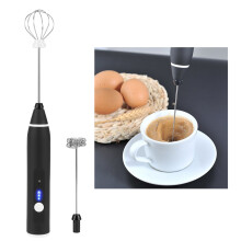 Electric Milk Frother 3 Speeds USB Rechargable Handheld Coffee Egg Beater Mixer