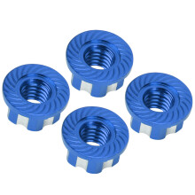 4 Stück M4 Aluminium Sechskantmuttern passend für 1/10 RC Auto D3 D4 Sakura D4 Dunkelblau
