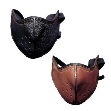 (1PCS, Black and Brown) Motorcycle Biker Half Face Mask Punk Leather Mask Anti-dust Sport Mask