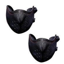 (1PCS, Black) Motorcycle Biker Half Face Mask Punk Leather Mask Anti-dust Sport Mask