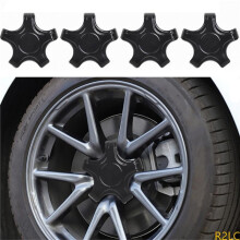 (Bright black) R2LC Modern 5 Prong Center Wheel Covers Wheel Center Covers Easy to Use for Vehicle