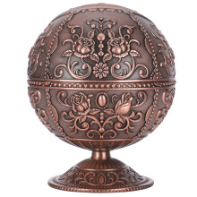 Vintage Windproof Ashtray with Lid Tellurion Shape Dragon Zinc Alloy