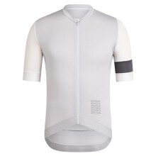 Men's Short Sleeve Cycling Jersey Round Neck XXL Light Grey Breathable Quick Drying MTB Shirt with Pockets for Summer Cycling