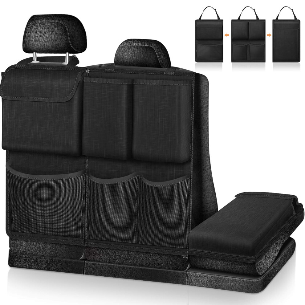 Car Boot Organiser - Large Capacity Detachable Seat Back Hanging Organiser With Zippers For Jeeps, Suvs, Vans - Black 6038364066541