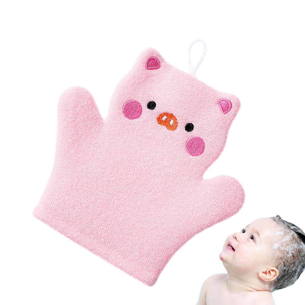 Kids Bath Mitt - Cute Cartoon Animal Bath Gloves for Toddlers - Soft Washable Shower Mittens for Early Stage Development