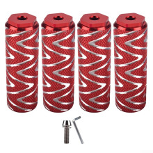 Mountain Bike Rear Pedal Foot Pegs Aluminum Alloy Anti-Skid Stunt Pegs Red Small Hole for BMX and MTB