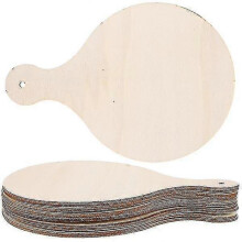 10 Pcs Round Serving Tray Wooden Bread Board Pizza Peel Paddle Unfinished Wood Chopping Boards Cheese Board