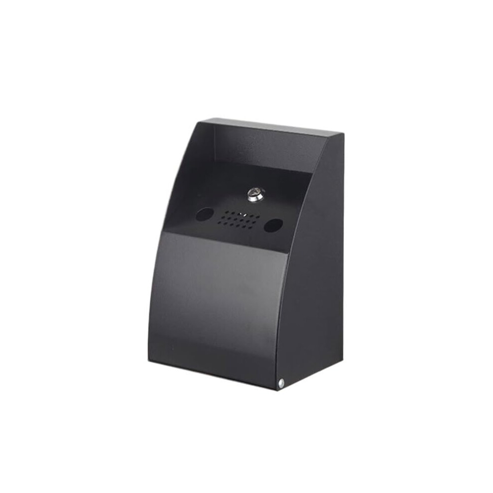 Standing Small Wall Mounted Lockable Ash Pillar, Metal Cigarette Butt Holder for Smoking Areas, Baked Enamel Finish