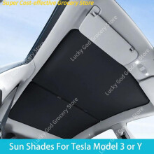 (for Model Y White) Car Sunshades Sunroof For Tesla Model 3 Model Y 2021-2023 Buckle Sun Pare Front Rear Glass Skylight Heat Insulation Accessories