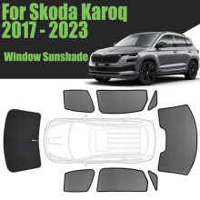 (2PCS REAR) Custom Car Window Sunshade For Skoda Karoq 2017 - 2023 Magnetic Curtain Mesh Front Windshield Frame Curtain
