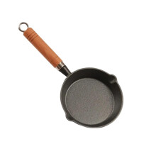 Fried Egg Pan Set of 2 Cast Iron Mini Omelette Pans Non-Stick for Breakfast Cooking with Iron Handle