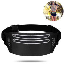 Slim Running Belt , Fanny Packs Waist Pockets Bag with Two Zippers for Women Men, Workout Phone Holderfits Up To 5.6 Cellphones