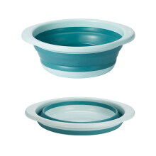 Collapsible Washing Up Bowl - Medium Foldable Round Portable Blue Bowl for Washing Vegetables and Dishwashing