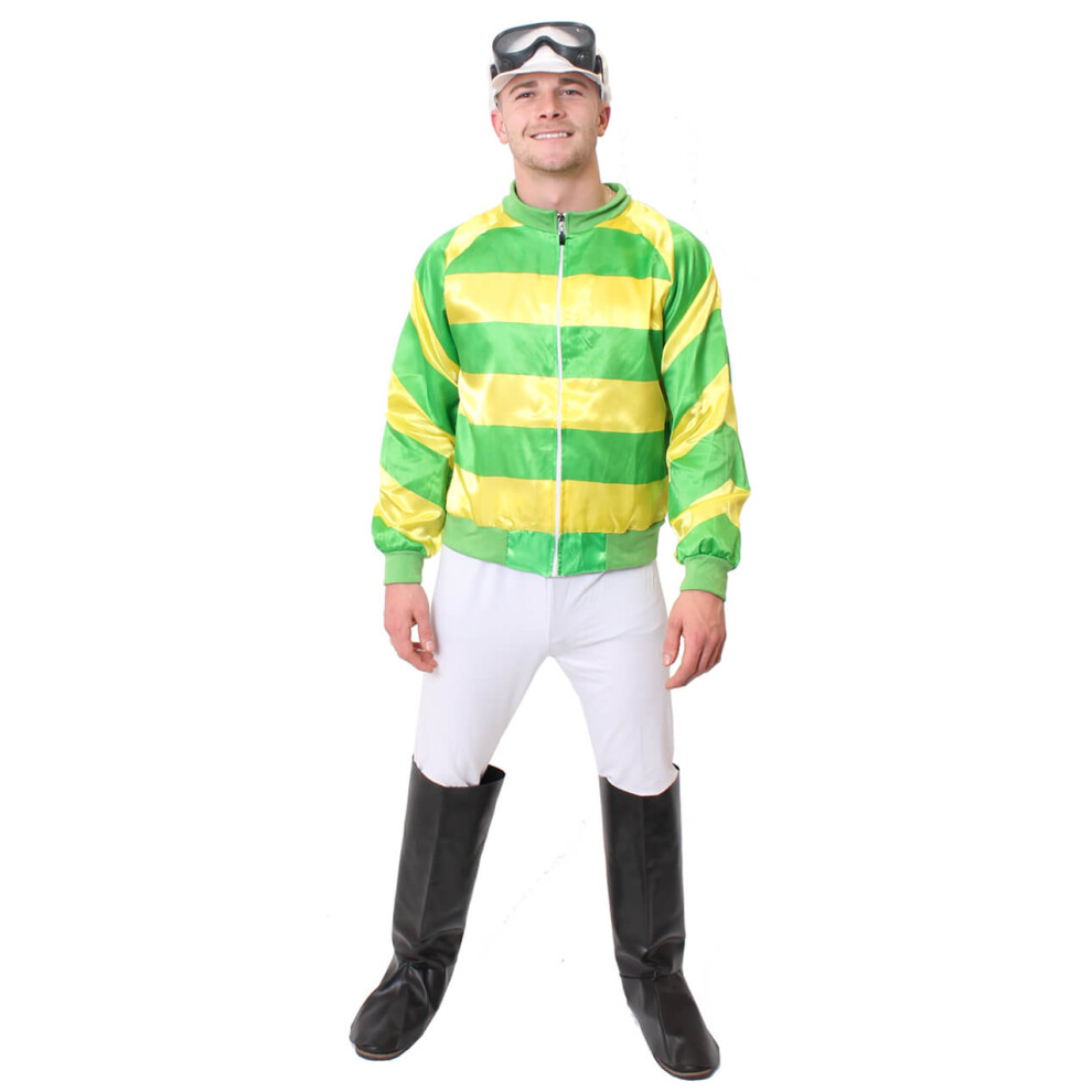 I Love Fancy Dress Ltd (Xxl) Green And Yellow Jockey Costume