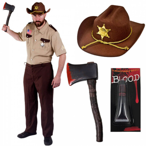 (Large) US Zombie Hunter Sheriff Costume