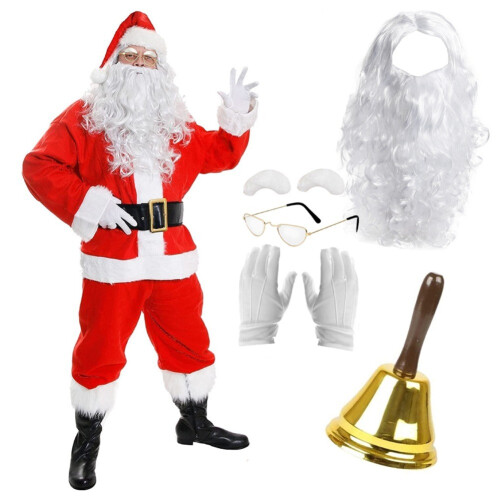 (XXXXXL) 10 Piece Santa Costume Set - with Bell