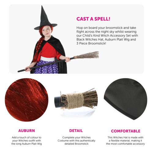 Witch Accessory Set - Hat & Broom 1