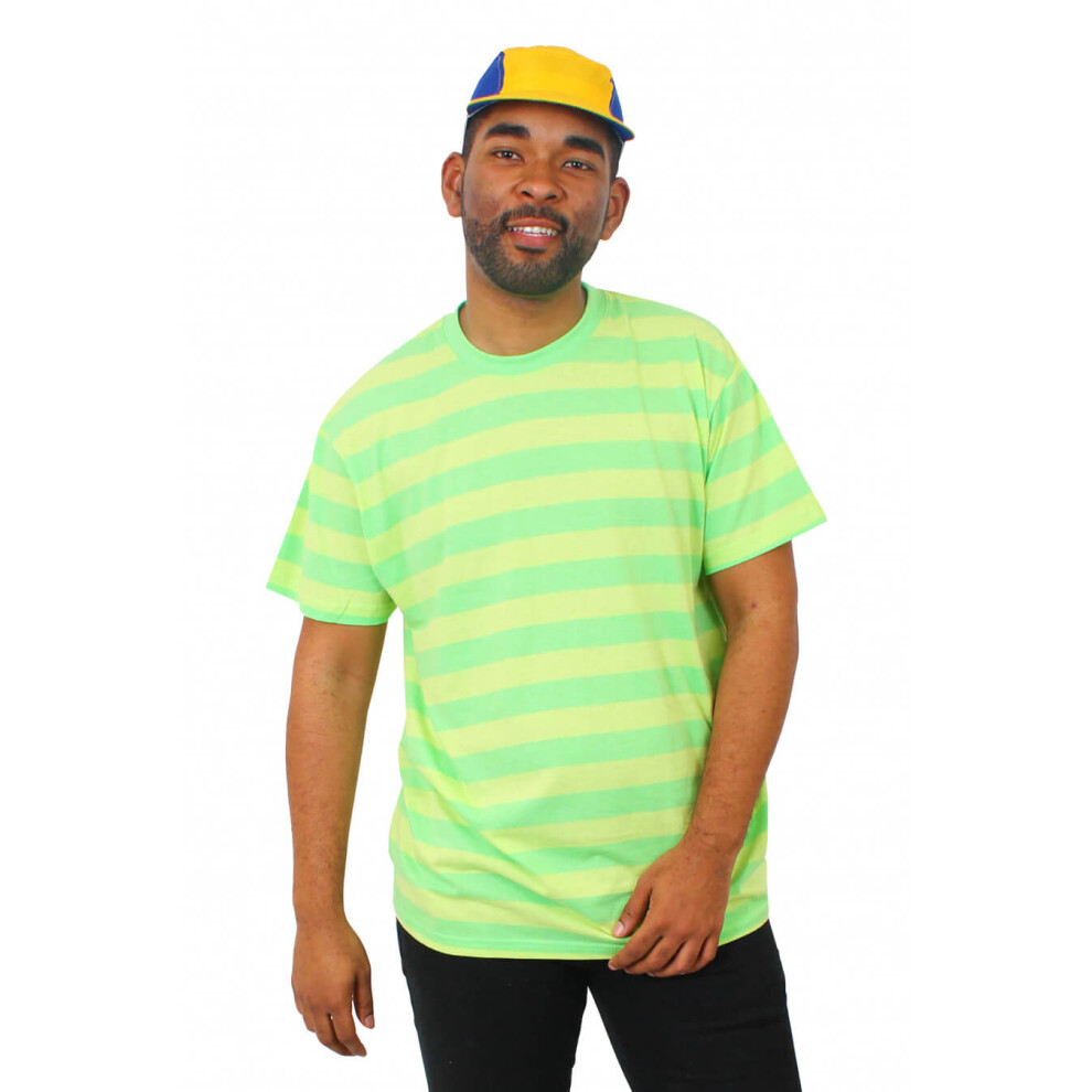 I Love Fancy Dress Ltd (Large) Bel-Air Prince Costume T-Shirt And Cap Yellow/Green