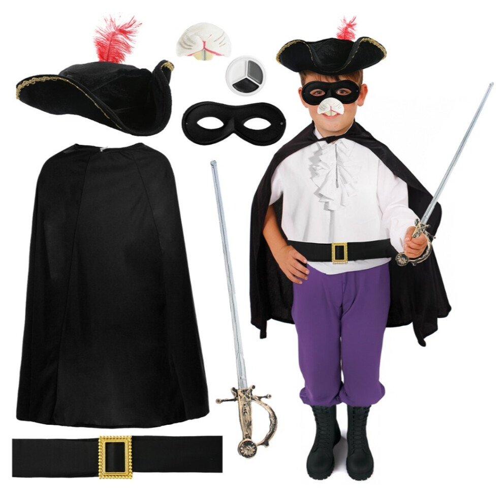 I Love Fancy Dress Ltd Highway Rodent Costume - Hat, Cape, Nose, Mask, Sword, Face Paint & Belt