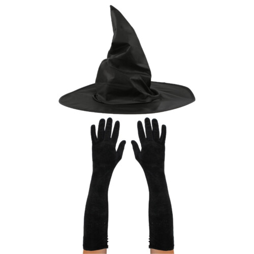 Witch Accessory Set - 2 Pcs - Hat & Gloves