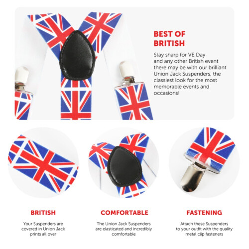 (3 Pack) Union Jack Braces 1