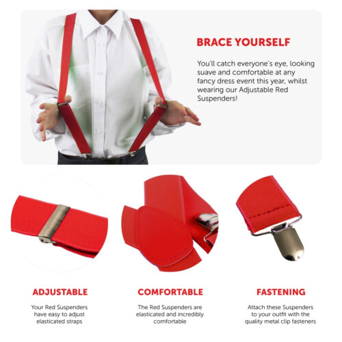 Adjustable Red Braces 1