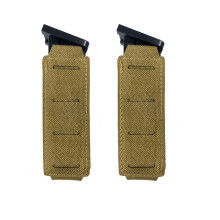 2PCS Tactical Magazine Pouch MOLLE Compatible for 1911 Glock 9mm Black Khaki Durable Hunting Gear