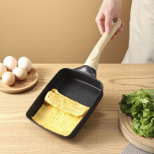 7 Inch Tamagoyaki Omelette Pan Nonstick Rustless Aluminum Frying Pan for Easy Cooking Black Color
